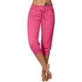 thumbnail image 1 of Hanerdun Women Fitness Pants Female Casual Bottom Cropped Jogger Red L, 1 of 5