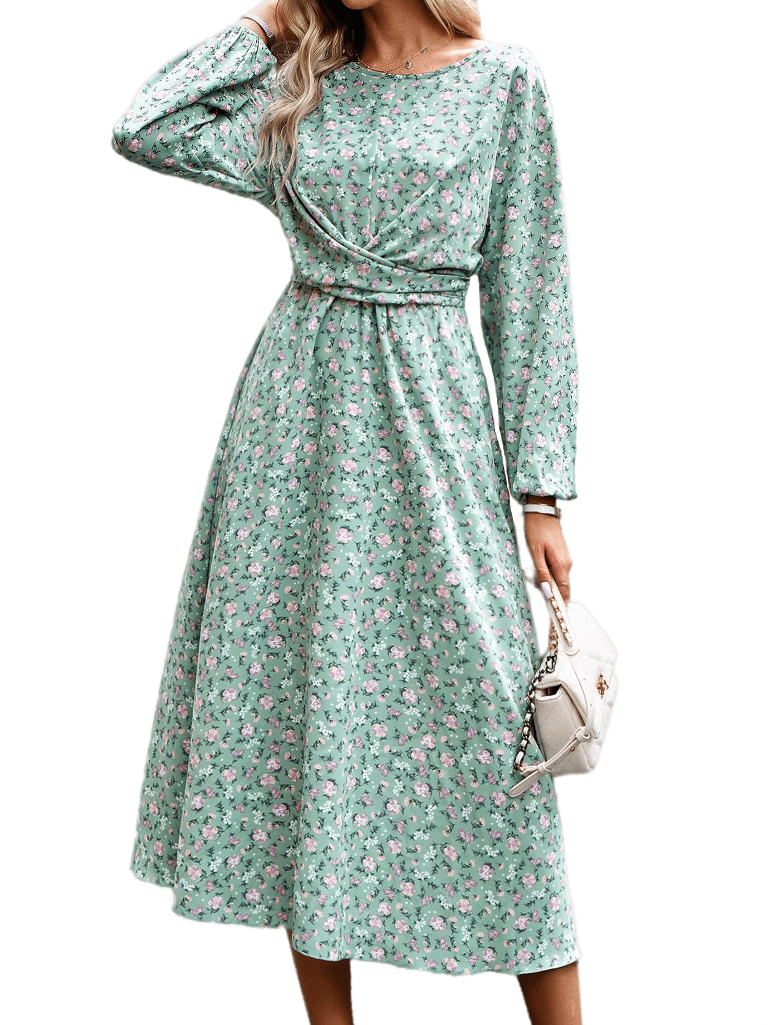 Hanerdun Women Floral Belted Dresses Female Long Ethiopia Ubuy