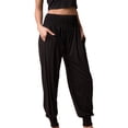 thumbnail image 1 of Hanerdun Women High Waisted Joggers Female Pockets Solid Workout Pants Black M, 1 of 5
