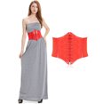 thumbnail image 1 of Hanerdun Women Lace-up Corset Waist Belt Stretch Wide Belts for Dress Cinch Waistband Red S, 1 of 6