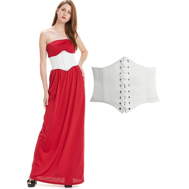 Corset Wide Red Belts For Dresses Red Corset Belt: Adjustable Wide Waist  Belt, Dress Accessory