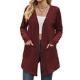 thumbnail image 1 of Hanerdun Women Open Front Cardigan Female Sweater Jackets Knitwear Red M, 1 of 5