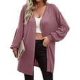 thumbnail image 1 of Hanerdun Women Open Front Cardigans Female Solid Cardigan Sweaters Pink M, 1 of 5