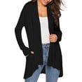 thumbnail image 1 of Hanerdun Women Open Front Sweater Cardigans Female Solid Long Sleeve Cardigan Black XL, 1 of 5