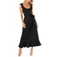 thumbnail image 1 of Hanerdun Women Sleeveless Dresses Female A-Line Midi Party Dress Black M, 1 of 5