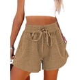thumbnail image 1 of Hanerdun Women Sports Gym Shorts Female Elastic Waist Athletic Bottom Brown M, 1 of 6