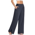thumbnail image 1 of Hanerdun Women Wide Leg Yoga Pants Female Pocket Boot Cut Casual Pant Black L, 1 of 5