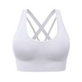 thumbnail image 1 of Hanerdun Women's Seamless Sports Bras Crossback Padded Yoga Running Workout Bra White M, 1 of 6