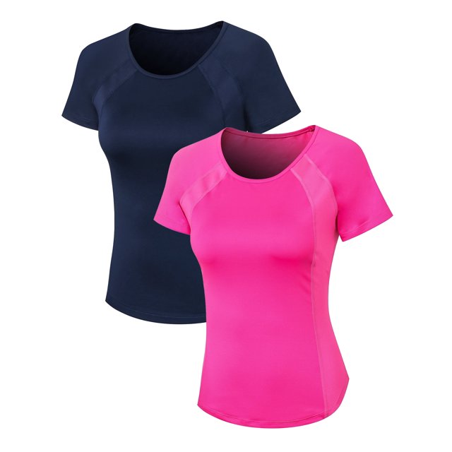 Hanerdun Women's Workout Athletic Shirts Quick Dry Yoga Tops Short