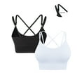 thumbnail image 1 of Hanerdun Womens 2PCS Cross Back Sport Bras Adjustable Padded Seamless Workout Fitness Yoga Bra L, 1 of 7