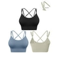 thumbnail image 1 of Hanerdun Womens 3PCS Crossback Sport Bras Adjustable Padded Seamless Workout Athletic Yoga Bra L, 1 of 7