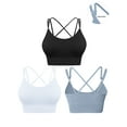 thumbnail image 1 of Hanerdun Womens 3PCS Crossback Sport Bras Adjustable Padded Seamless Workout Athletic Yoga Bra XL, 1 of 7