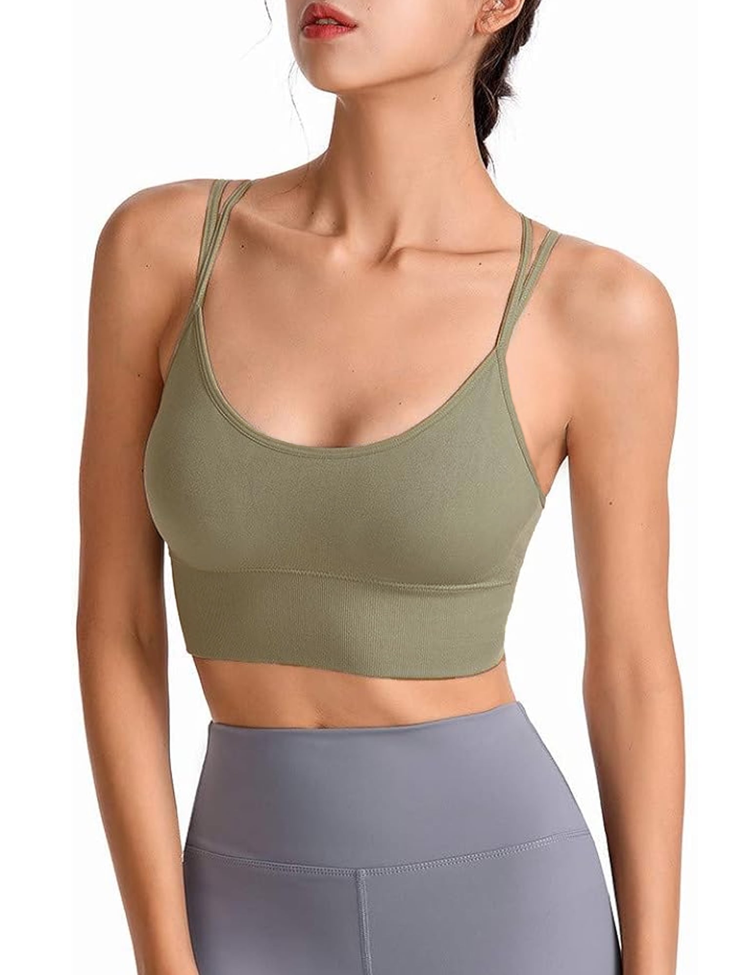 Yvette V-Neck Yoga Bra With Fixed Cups Cross-Back Design Sports - View #12