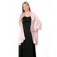 thumbnail image 1 of Hanerdun Womens Satin Shawl Wraps Wedding Party Scarf Soft Scarves for Bridal Evening Dresses Pink, 1 of 5