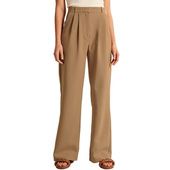 Hanerdun Womens Suit Pants Baggy Pant Female Casual Bottom Trousers Light Brown 3XL
