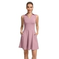 thumbnail image 1 of Hanerdun Womens Tennis Dress with Shorts & Pockets Sleeveless Athletic Golf Dress Activewear Pink M, 1 of 8