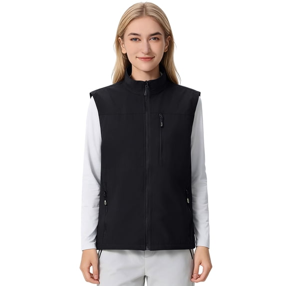 Hanerdun Womens Vest with Zipper Pocekts Lightweight Waterproof Windproof Sleeveless Jacket Hiking Golf Running Travel