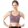 thumbnail image 1 of Hanerdun Womens Wirefree Everyday Bras Soft Full Coverage Padded Crossback Bra Purple L, 1 of 6