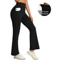 thumbnail image 1 of Hanerdun Women Flare Yoga Pants Workout Leggings Ankle Length Pockets Bootcut Bottoms High Waist Activewear 2XL, 1 of 10