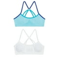 thumbnail image 1 of Hanes 019585805573 Girls Molded T-Back Wirefree Bra, White, Aqua Heather & Navy - Medium, 1 of 3