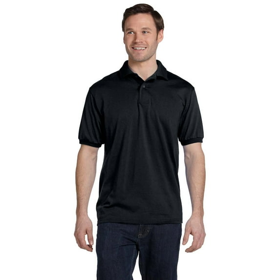 Hanes 054 EcoSmart Men's Polo Shirt - Black - 4X-Large