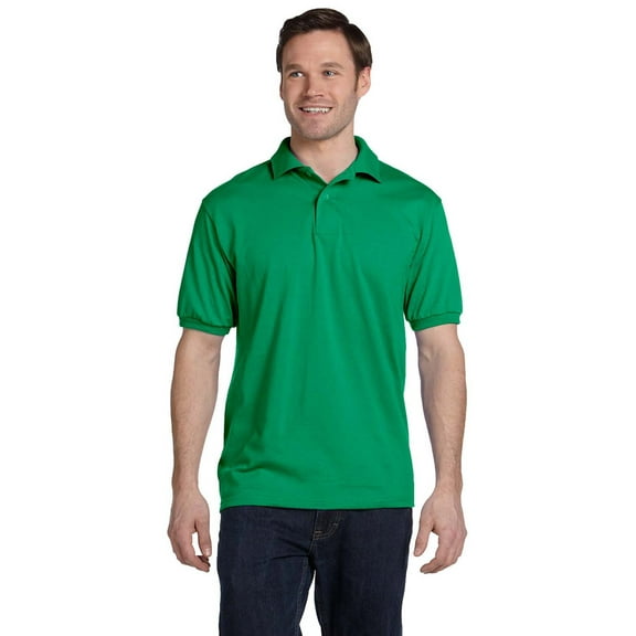 Hanes 054 EcoSmart Men's Polo Shirt - Kelly Green - X-Large