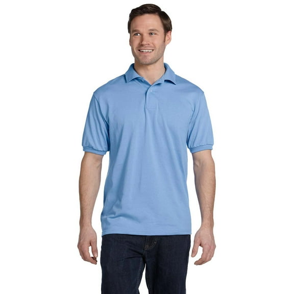 Hanes 054 EcoSmart Men's Polo Shirt - Light Blue - Large