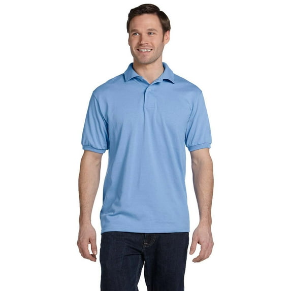 Hanes 054 EcoSmart Men's Polo Shirt - Light Blue - Medium