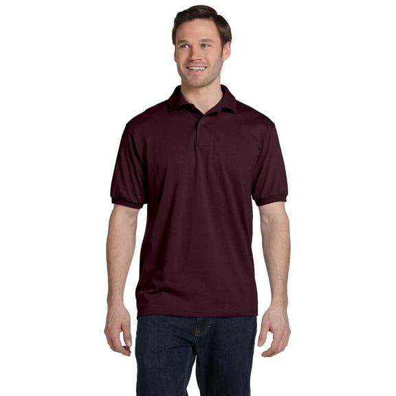 Hanes 054 EcoSmart Men's Polo Shirt - Maroon - Large