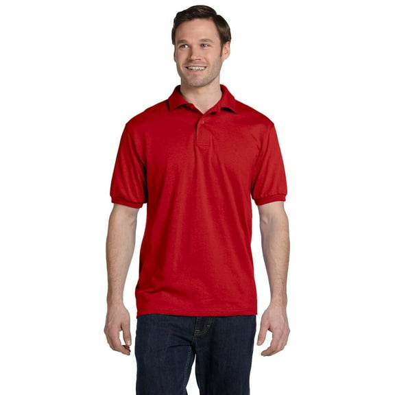 Hanes 054 EcoSmart Men's Polo Shirt - Red - Large