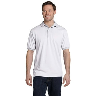 Hanes 054 EcoSmart Men's Polo Shirt - White - 5X-Large