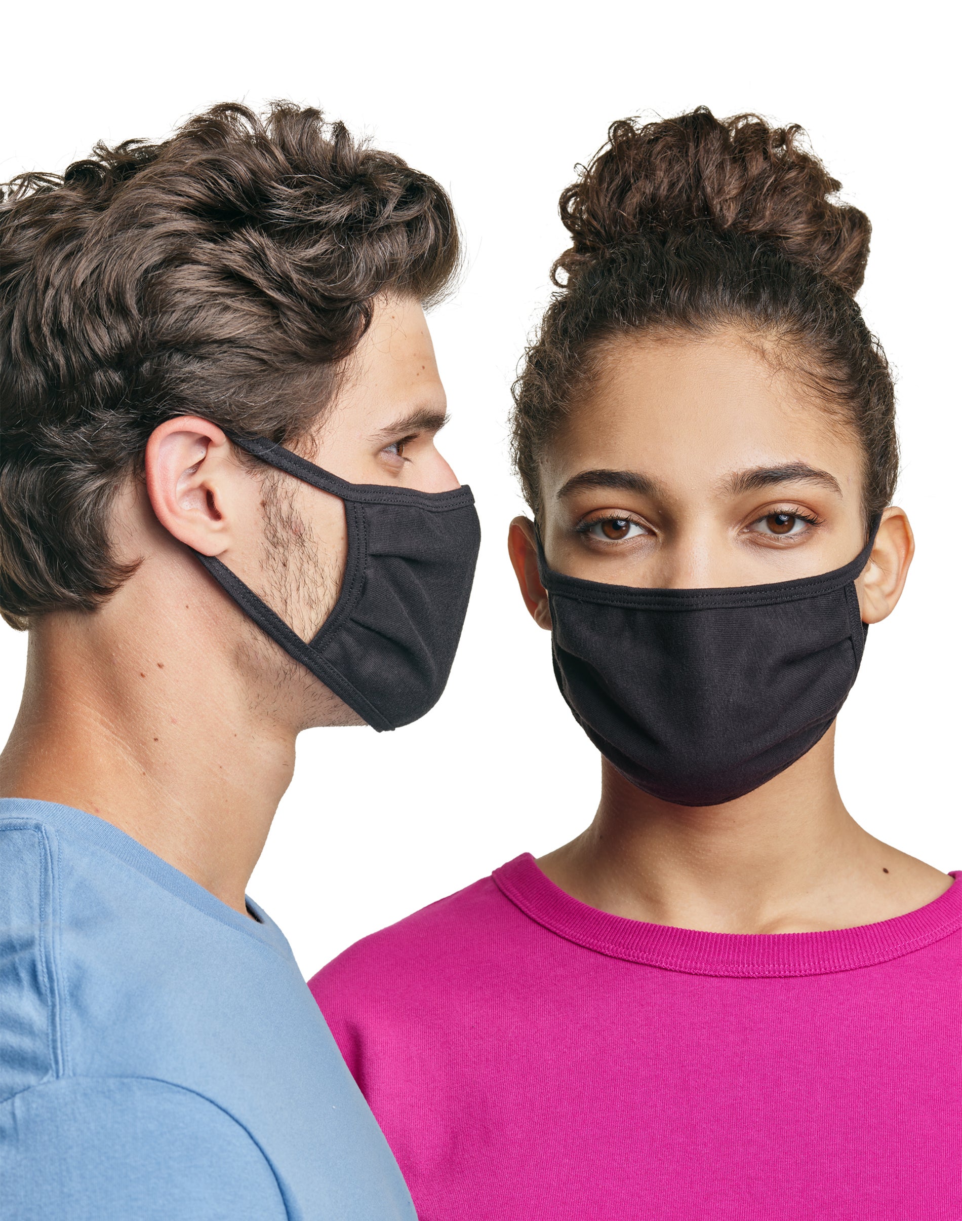 Hanes 100% Cotton 10-Pack Adult Face Mask, Black, Unisex - image 1 of 7
