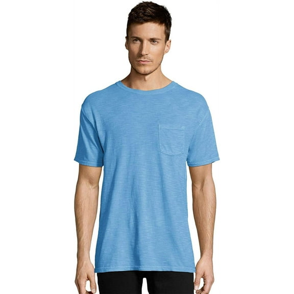 Hanes 1901 Heritage Dyed Short Sleeve Crewneck Pocket Tee 5A59D GRTDYE -Shazaam Bl -XL