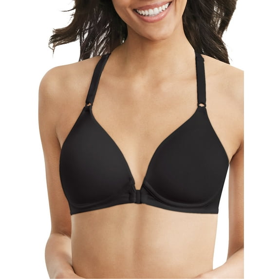 Hanes 192503203030 Womens Oh So Light ComfortFlex Fit Wirefree Bra, Black - Large