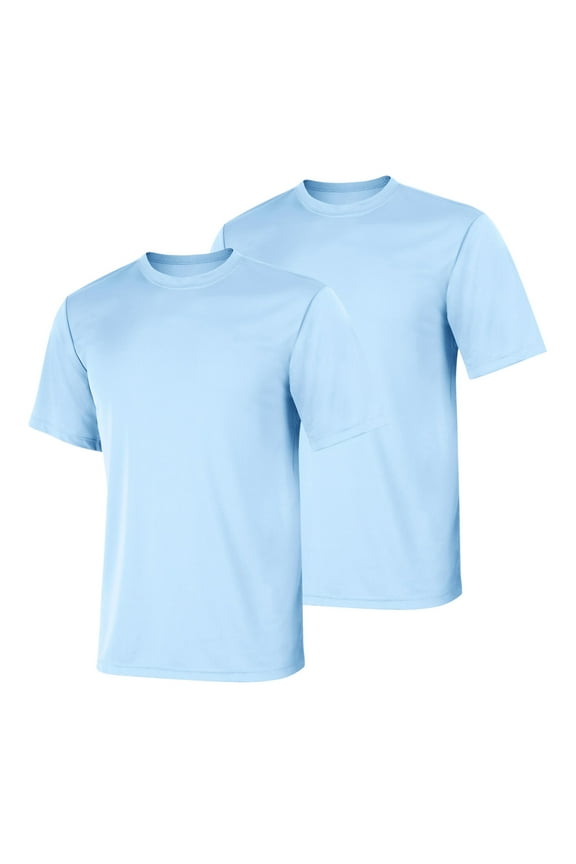 2-Pack Cool Dri Men's T-Shirt Sport Performance Tee Comfort Ribbed Light