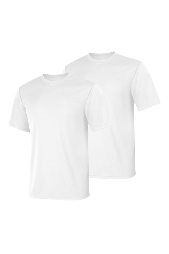 2-Pack Cool Dri Men's T-Shirt Sport Performance Tee Comfort Ribbed Light