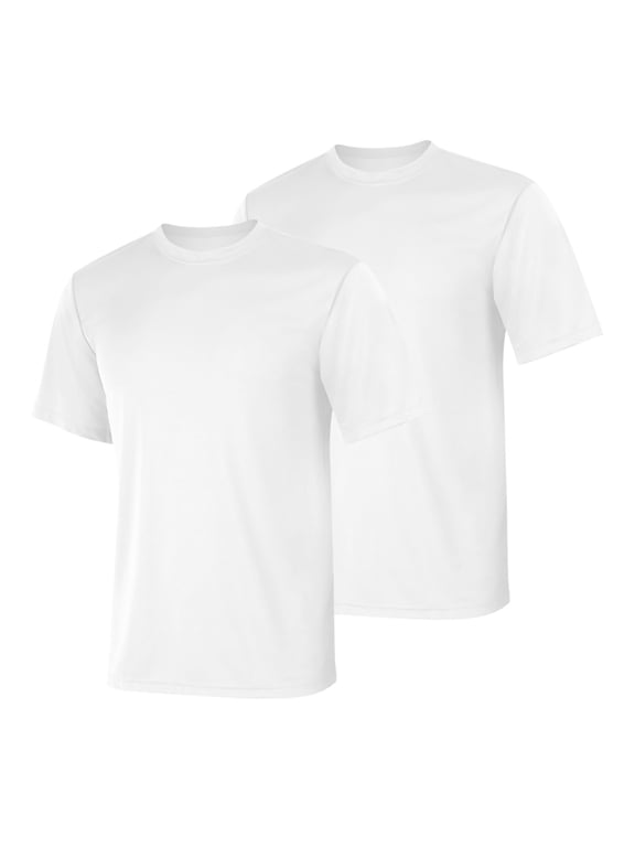 2-Pack Cool Dri Men's T-Shirt Sport Performance Tee Comfort Ribbed Light