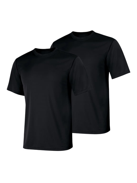 2-Pack Cool Dri Men's T-Shirt Sport Performance Tee Comfort Ribbed Light