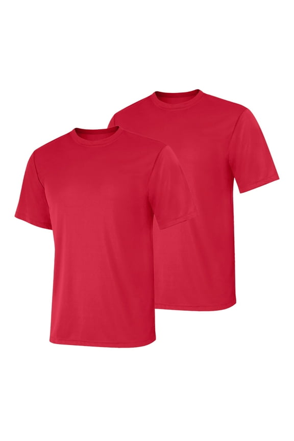 2-Pack Cool Dri Men's T-Shirt Sport Performance Tee Comfort Ribbed Light