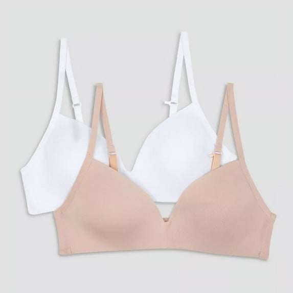 Girls 8-18 Hanes® 2-Pack Molded Wirefree T-Shirt Bras Color: White Size: 36 A