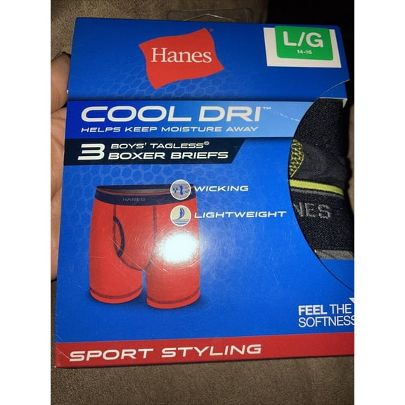 Hanes 3-Pack Cool Dri Sport Styling Boxer Briefs