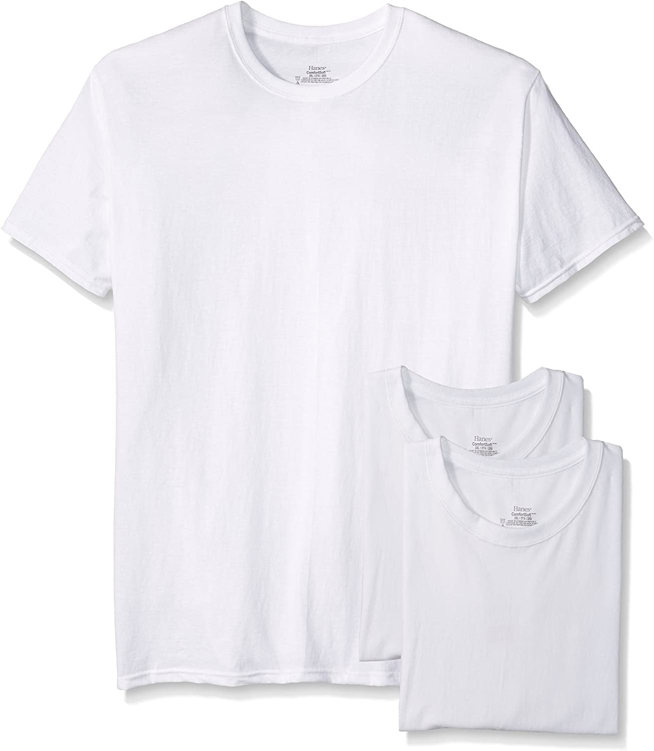 Hanes 3-Pack White Crew Neck T-Shirt XL - Walmart.com