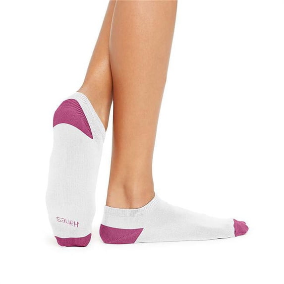 Hanes 38257698152 Womens ComfortSoft Low Cut Socks, White & Pink - Size 42989 - Pack of 3