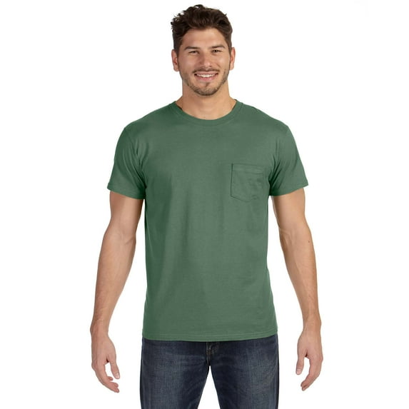 Hanes 4.5 oz. 100% Ringspun Cotton nano-T T-Shirt with Pocket (498P) Vintage Green, M