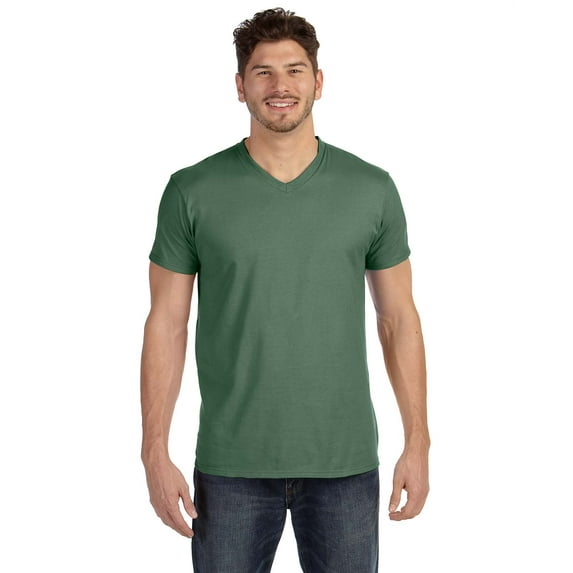 Hanes 4.5 oz. 100% Ringspun Cotton nano-T V-Neck T-Shirt (498V) Vintage Green, 3XL