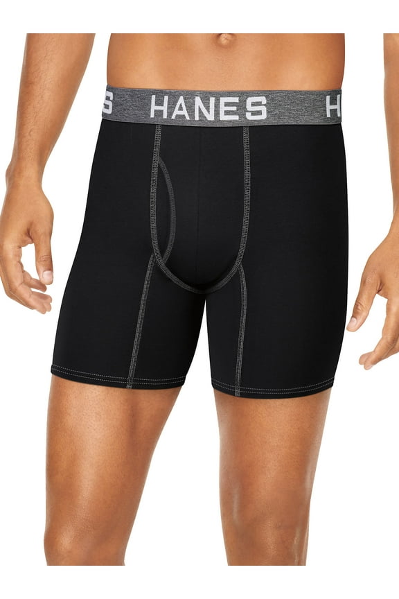 4-Pack Boxer Briefs Ultimate Men's Comfort Flex Fit Ultra Soft Black/Grey