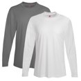 thumbnail image 1 of Hanes Mens Sport™ FreshIQ™ Cool DRI® Long Sleeve Tee (Pack of 2) (1 Graphite / 1 White), 1 of 1
