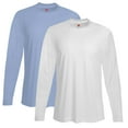 thumbnail image 1 of Hanes Mens Sport™ FreshIQ™ Cool DRI® Long Sleeve Tee (Pack of 2) (1 Light Blue / 1 White), 1 of 1