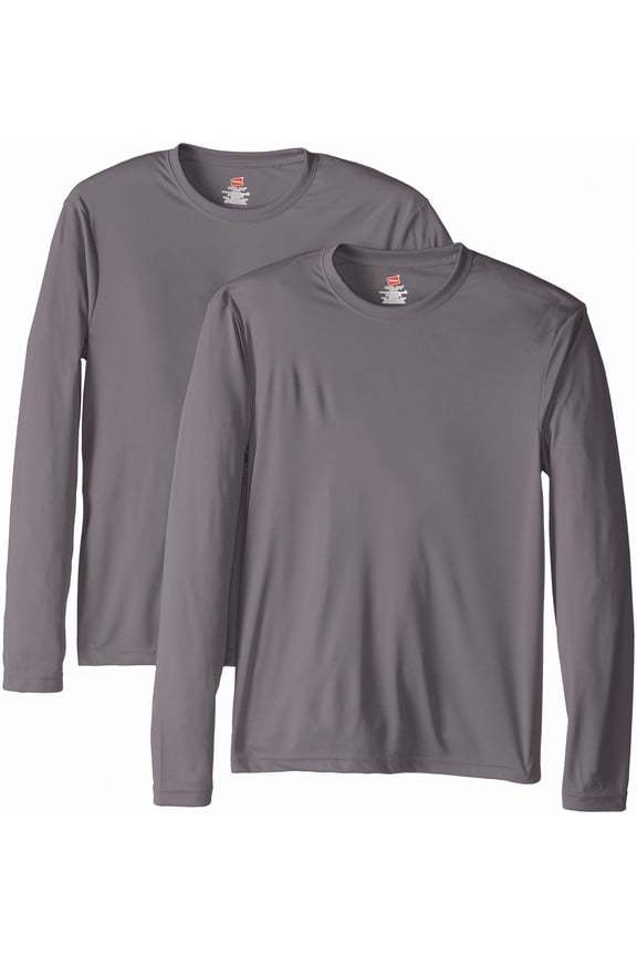482L Adult Cool Dri With Freshiq Long-Sleeve Performance T-Shirt, Pack Of 2