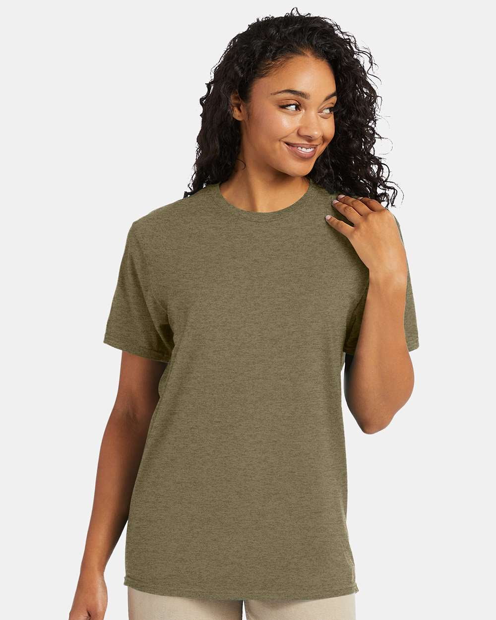 Hanes 4980 Unisex Perfect-T T-Shirt - Oregano Heather - XL - Walmart.com